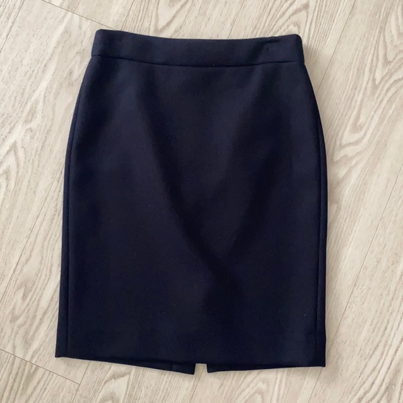 J. Crew Navy Wool No 2 Pencil Skirt Sz 8P
